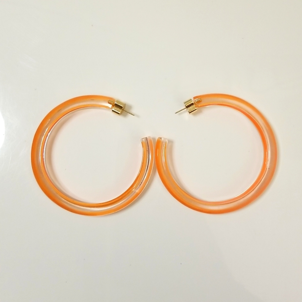 NEW Alison Lou Medium Jelly Hoops  - Orange